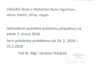 Pololetní prázdniny 2017/2018 1