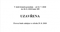 Provoz Mateřské školy v době letních prázdnin 1